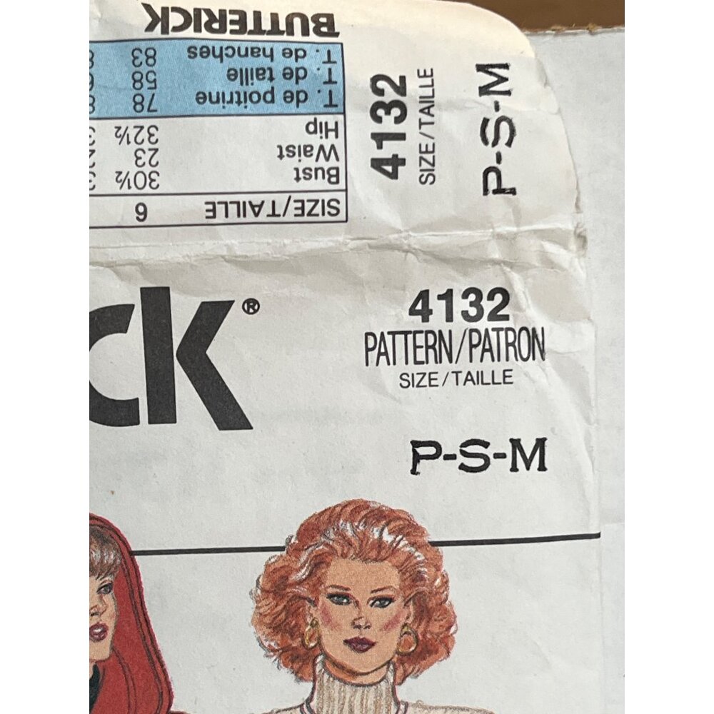 Cape Sewing Pattern 4132 Butterick Cut 3 Styles Vintage 1986 Womens Outerwear - Picture 2 of 3